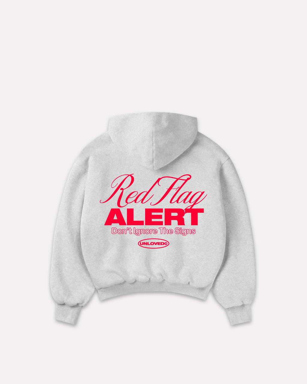 Red Flag boxy hoodie grigia