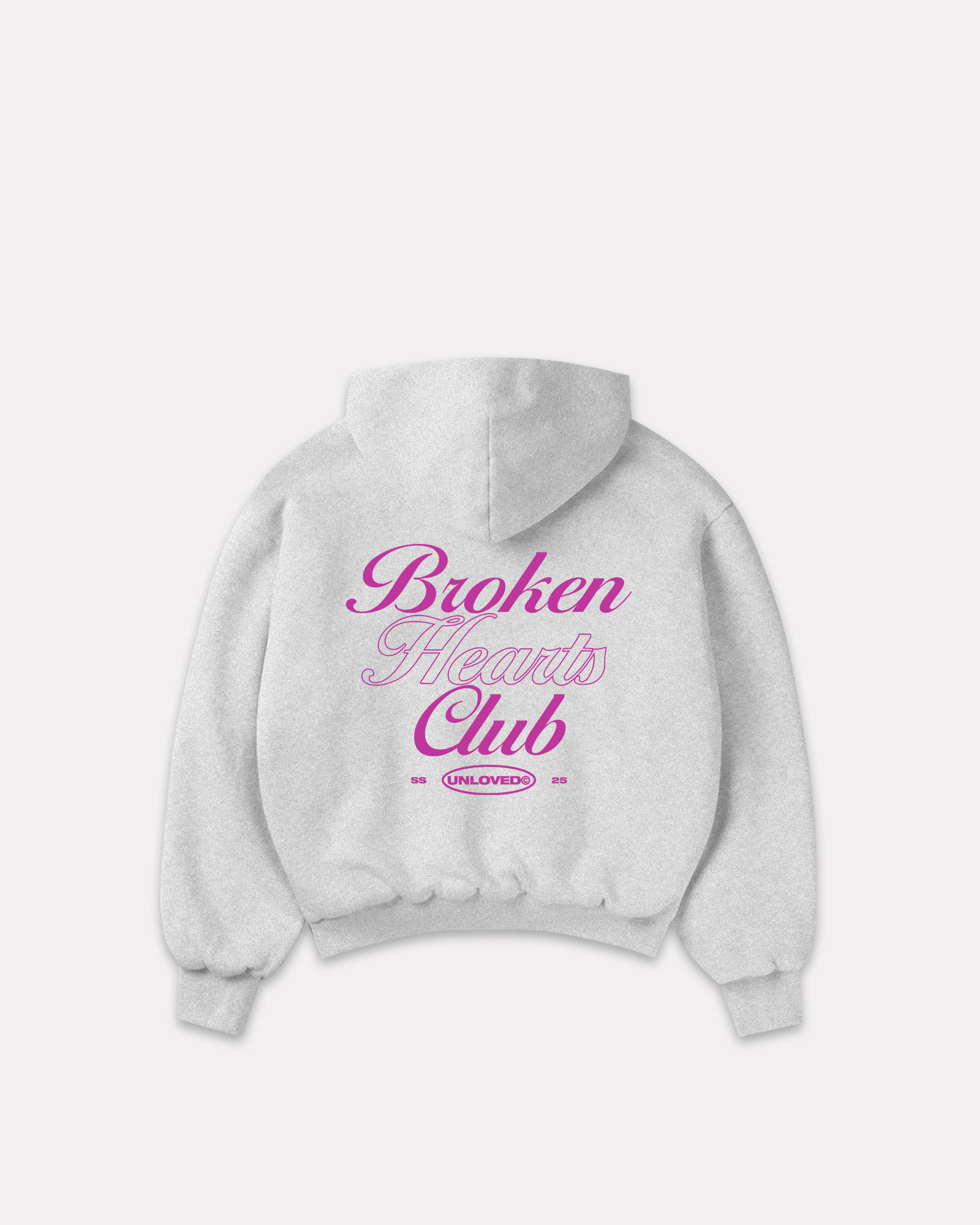 Broken Heart boxy hoodie grigio