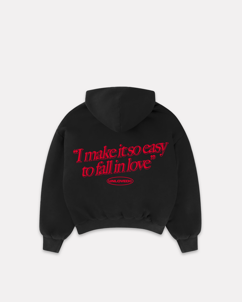 Fall in Love boxy hoodie nera