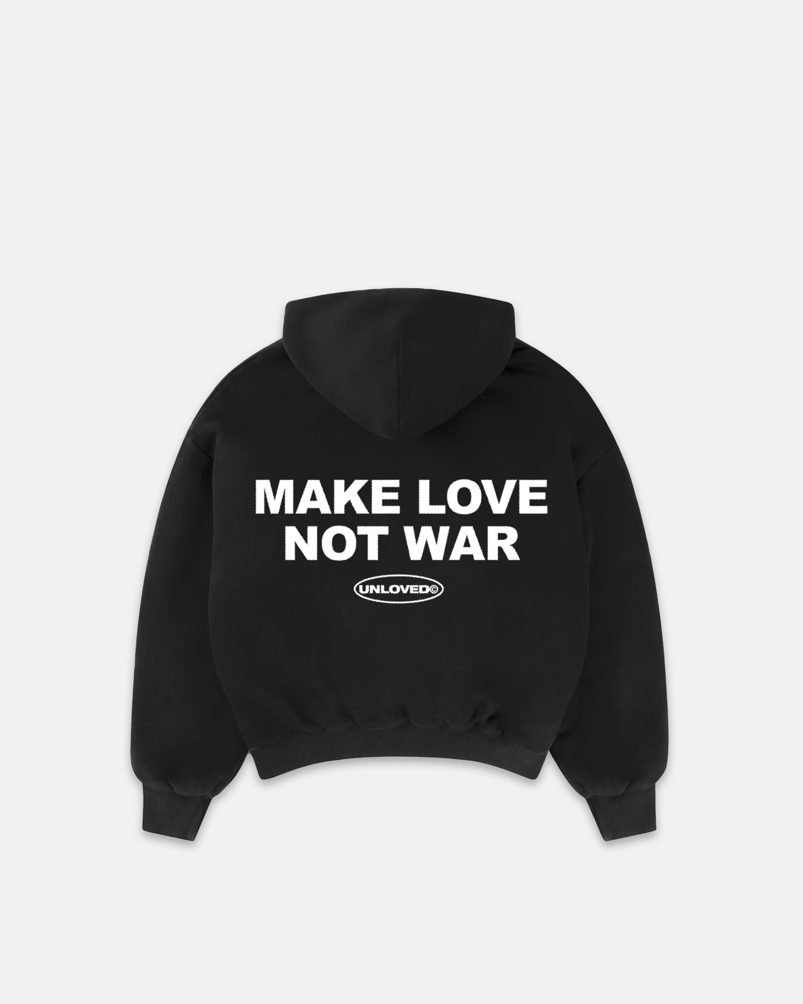 Peace boxy hoodie nera