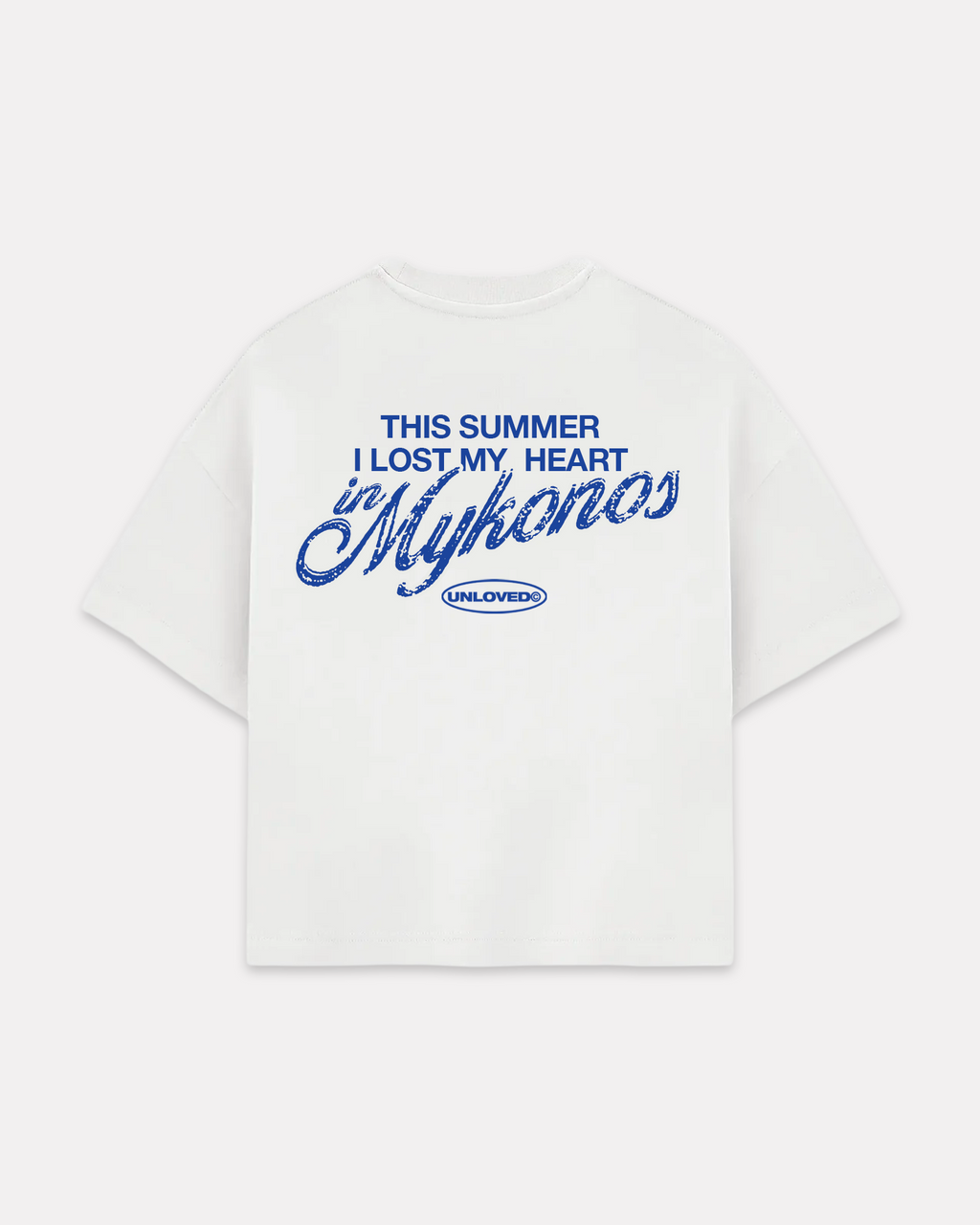 Mykonos holiday boxy tee bianca