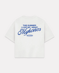 Mykonos holiday boxy tee bianca