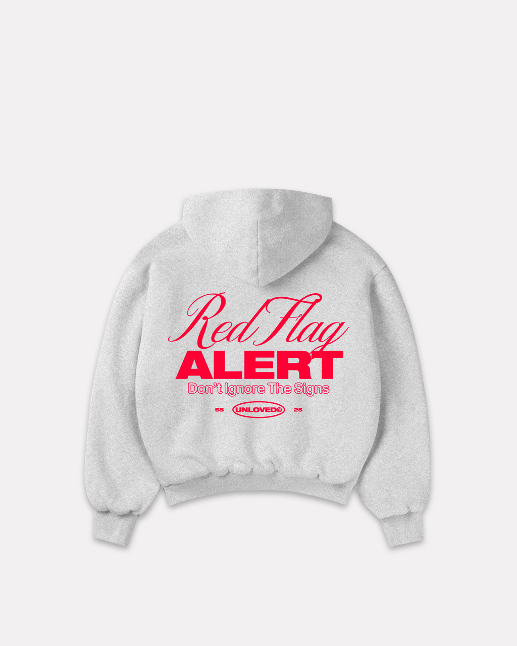 Red Flag boxy hoodie grigio